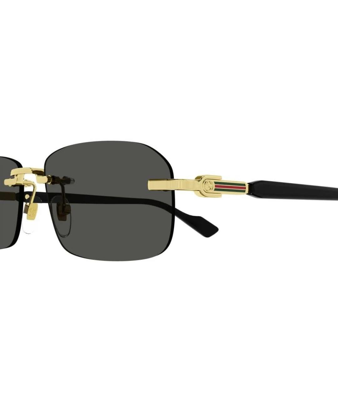 GUCCI Черные металлические солнцезащитные очки, фото 3