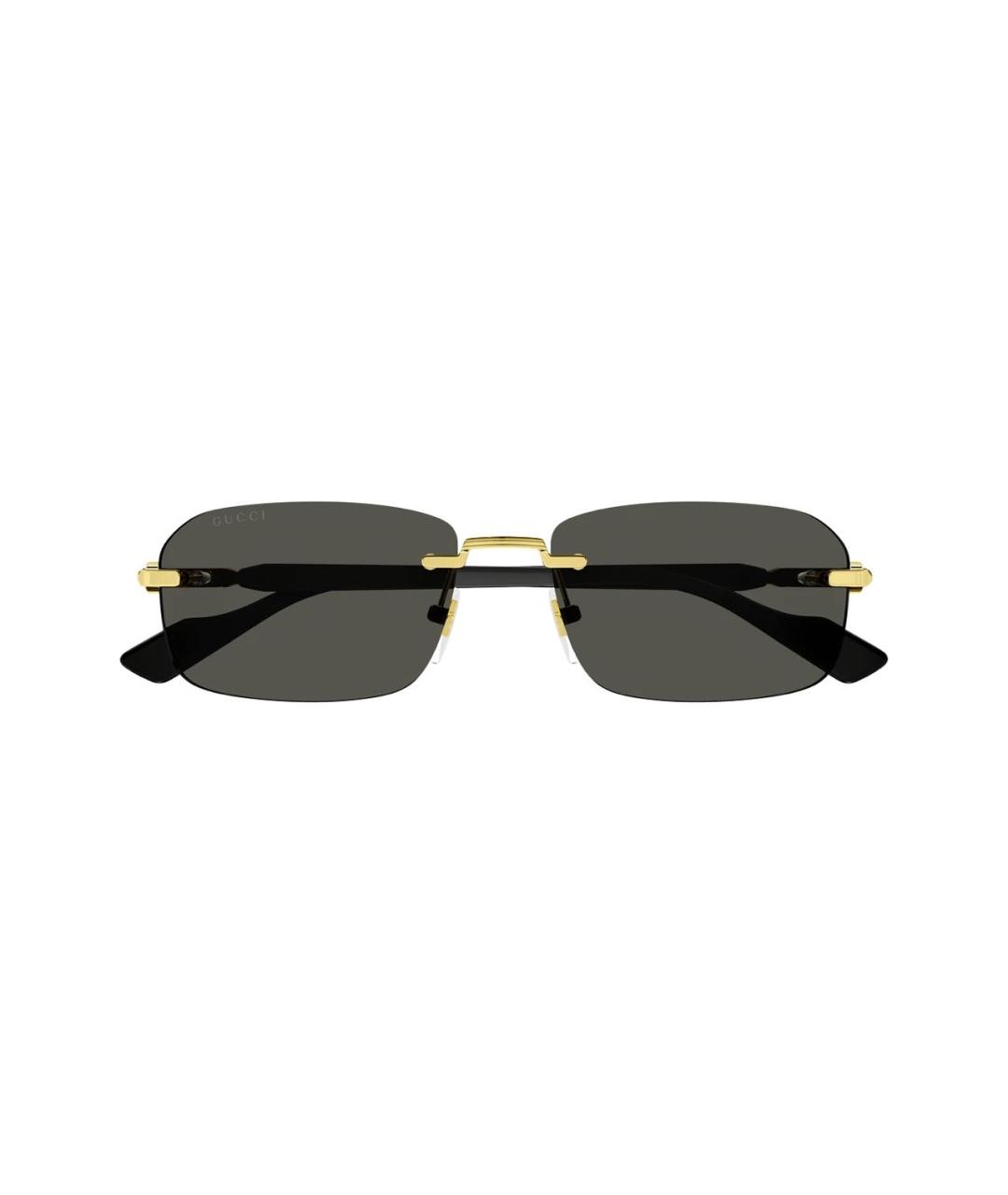 GUCCI Черные металлические солнцезащитные очки, фото 1