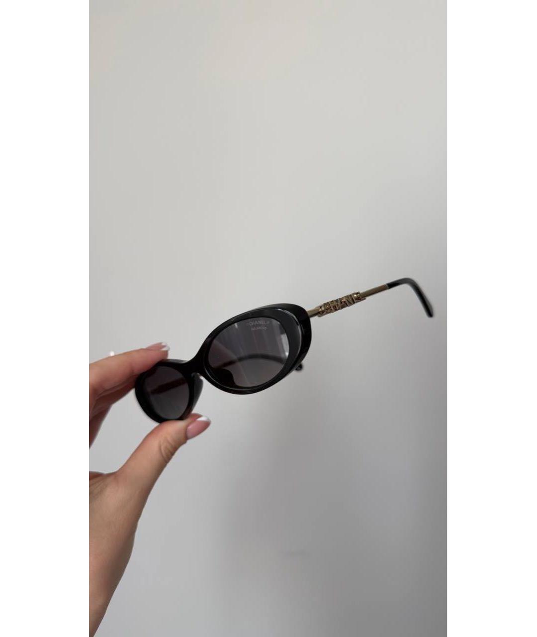 CHANEL Черные пластиковые солнцезащитные очки, фото 3