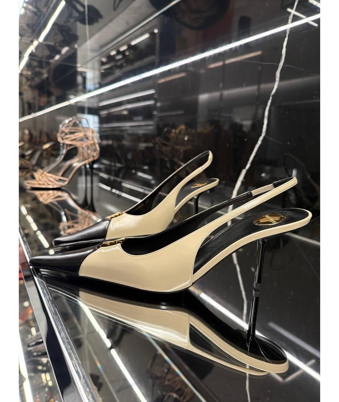 SAINT LAURENT Бежевые кожаные туфли, фото 6