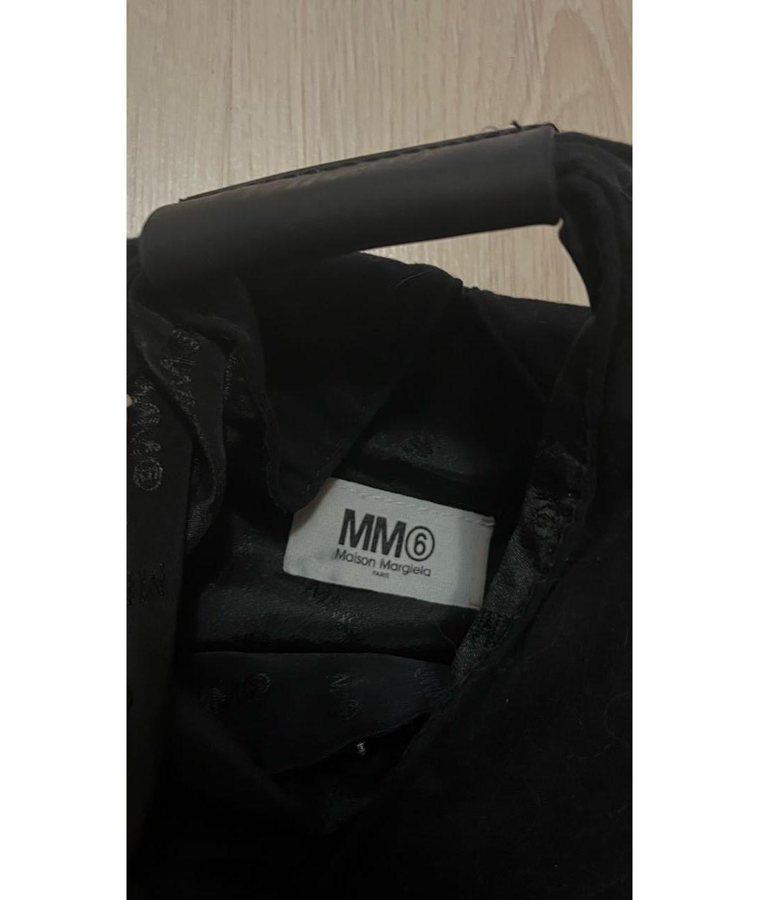MM6 MAISON MARGIELA Черная хлопковая сумка тоут, фото 4