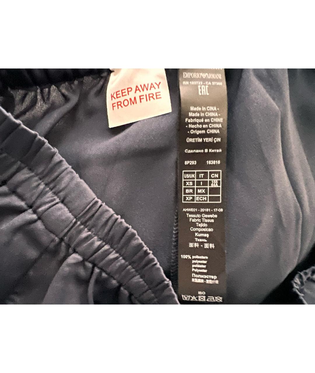 EMPORIO ARMANI Темно-синяя полиэстеровая пижама, фото 3