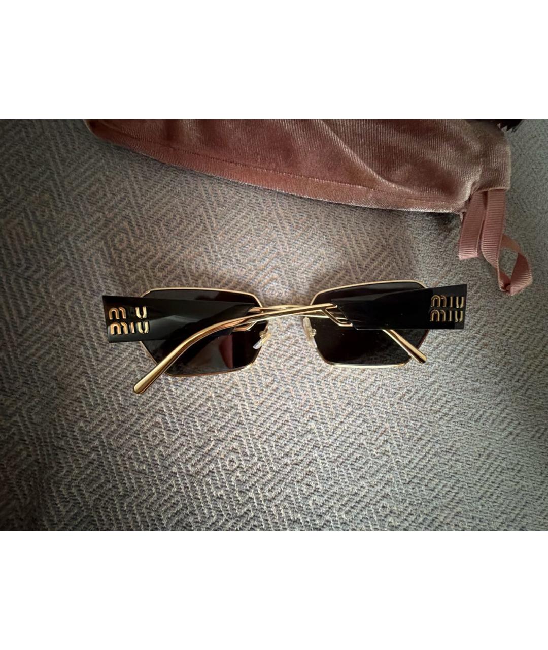 MIU MIU Черные металлические солнцезащитные очки, фото 3
