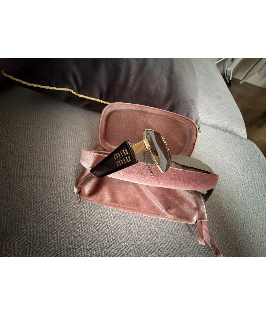 MIU MIU Черные металлические солнцезащитные очки, фото 2