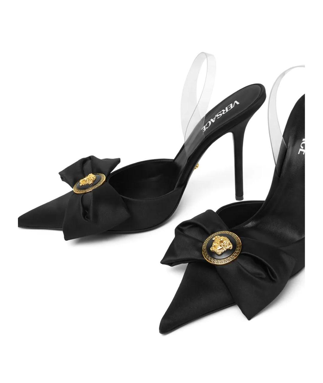 VERSACE Черные текстильные туфли, фото 3