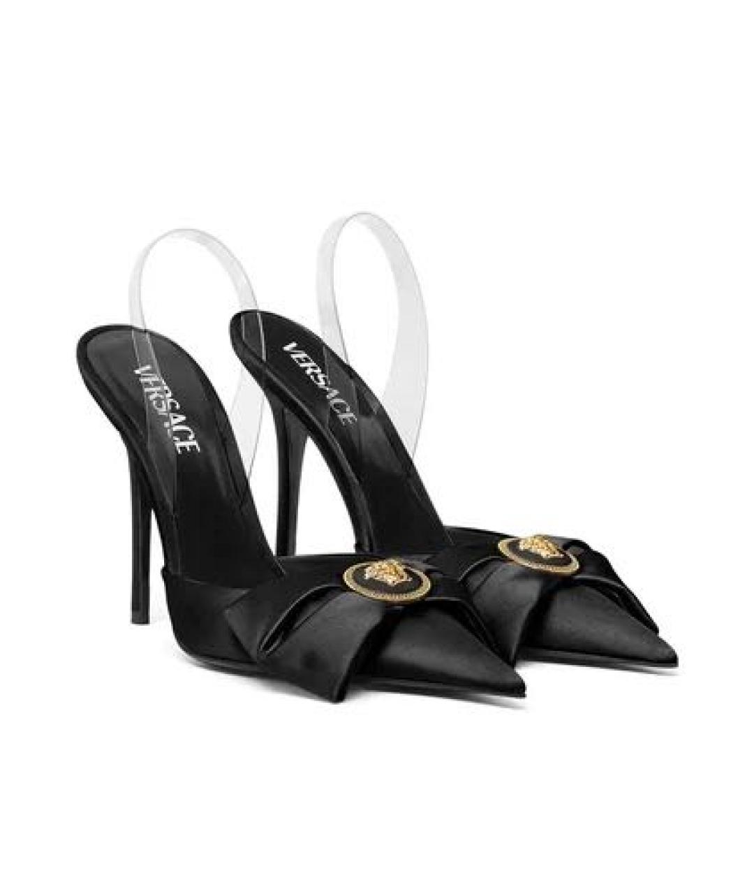 VERSACE Черные текстильные туфли, фото 2