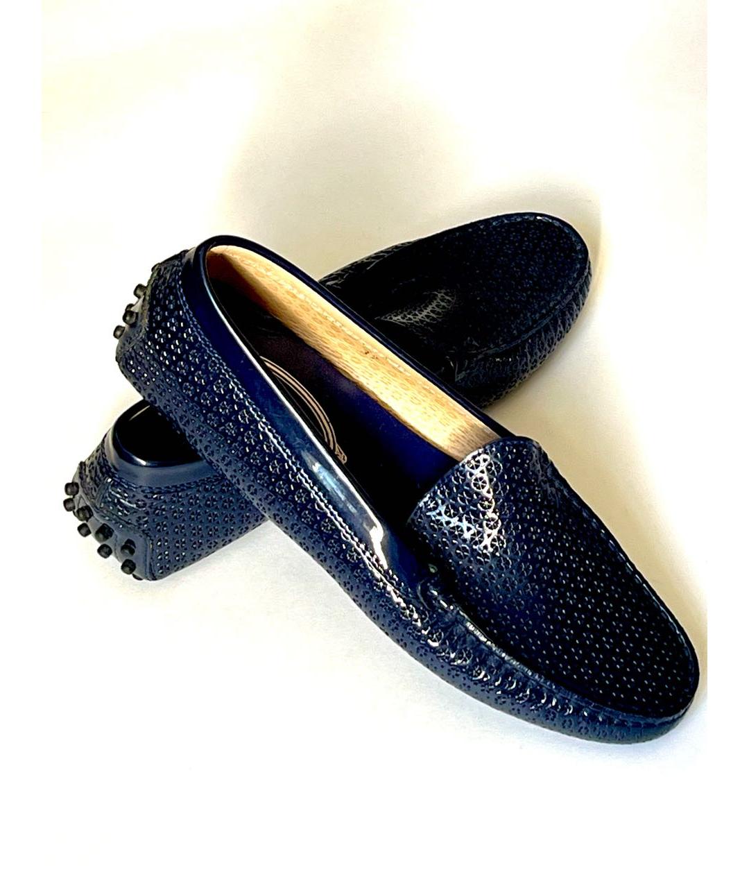 TOD'S Темно-синие кожаные мокасины, фото 9