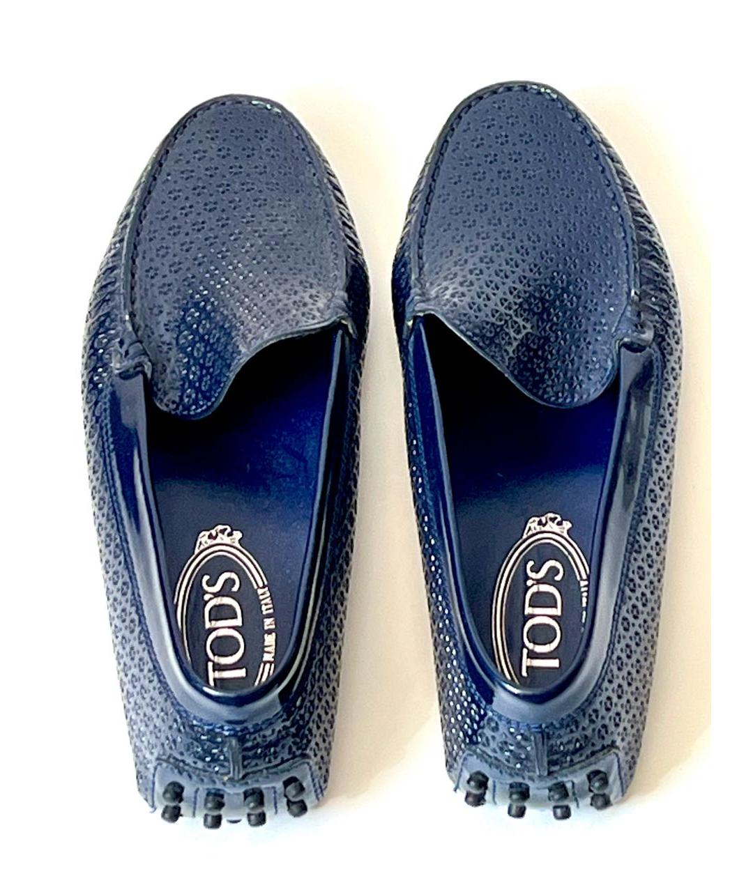 TOD'S Темно-синие кожаные мокасины, фото 3