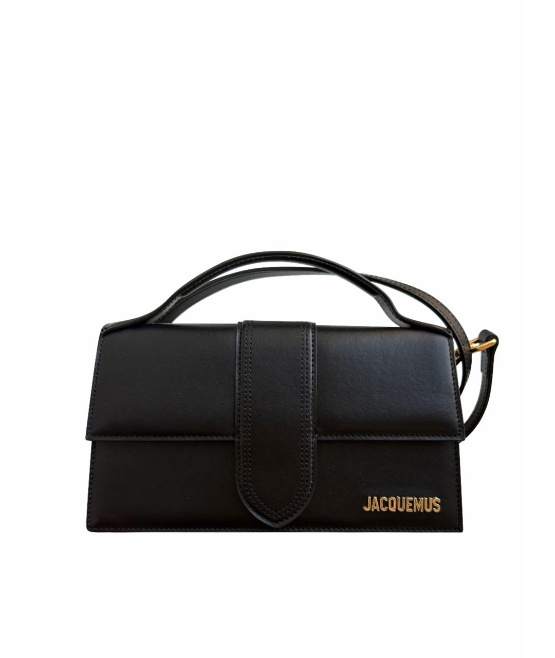 JACQUEMUS Черная кожаная сумка через плечо, фото 1