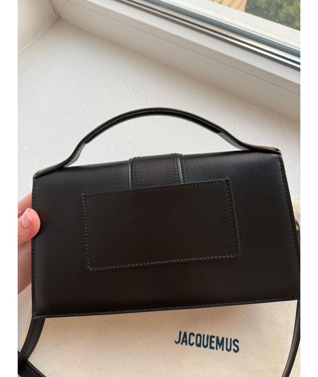 JACQUEMUS Черная кожаная сумка через плечо, фото 2