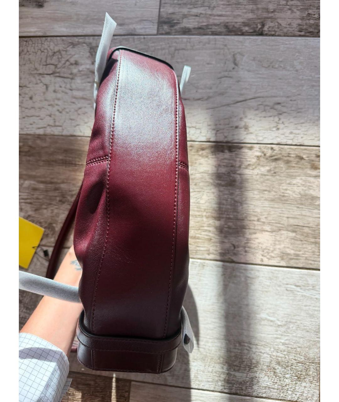 MARC JACOBS Бордовая кожаная сумка с короткими ручками, фото 5