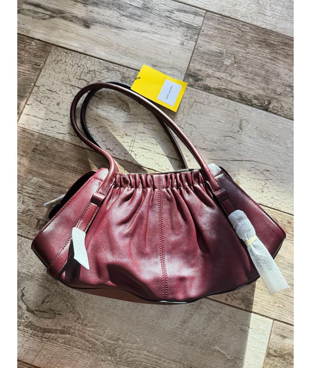 MARC JACOBS Бордовая кожаная сумка с короткими ручками, фото 3