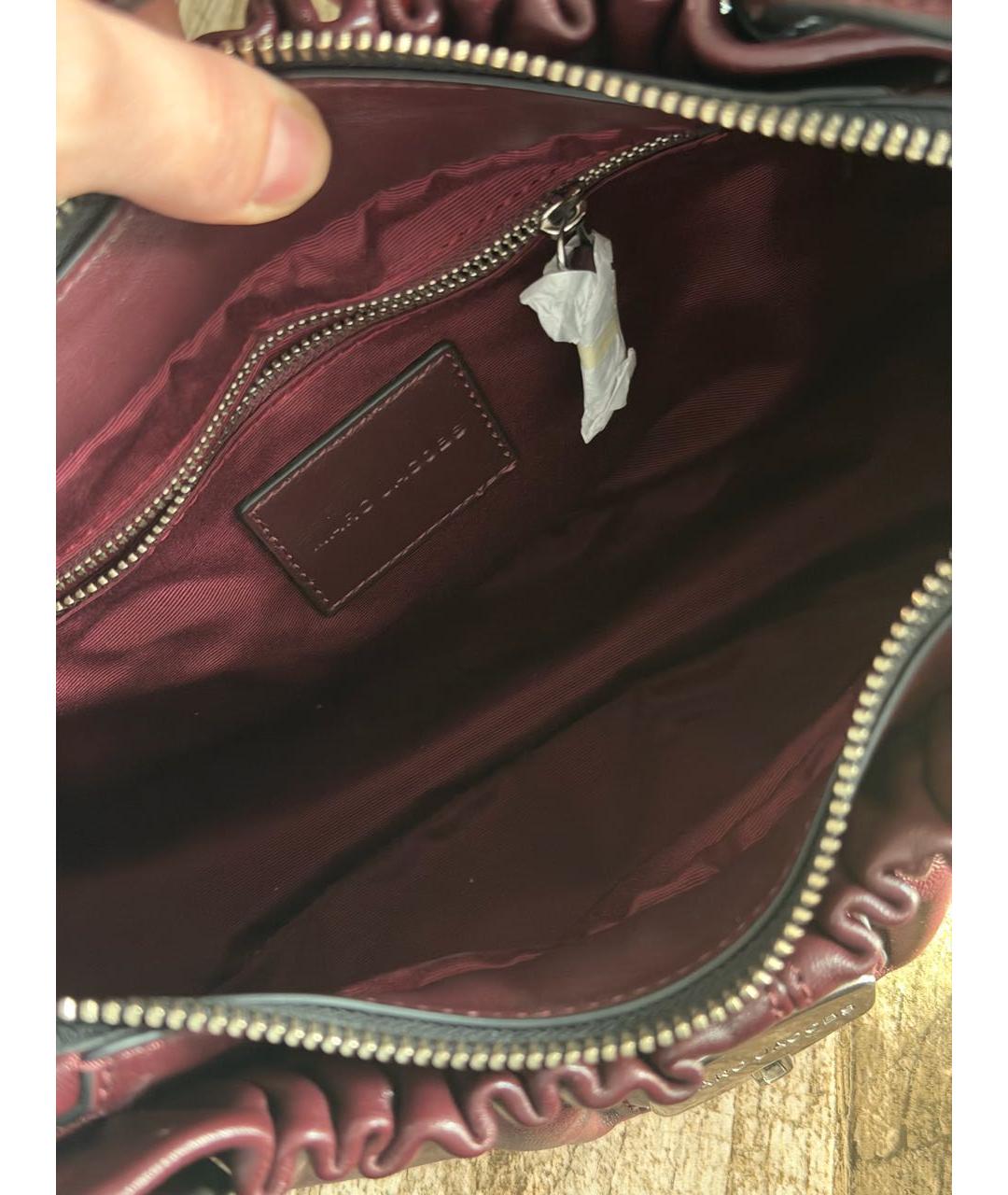 MARC JACOBS Бордовая кожаная сумка с короткими ручками, фото 4