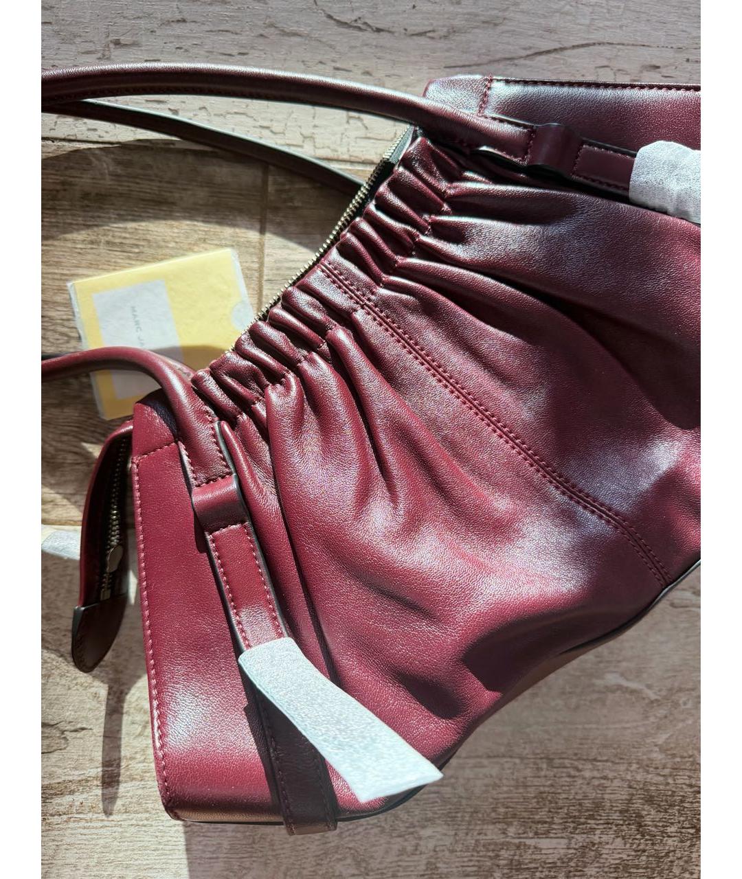 MARC JACOBS Бордовая кожаная сумка с короткими ручками, фото 6