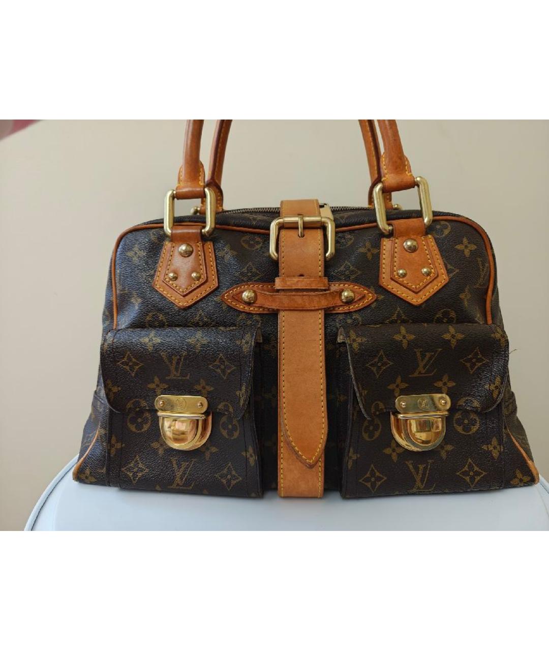 LOUIS VUITTON Коричневая сумка с короткими ручками из канвы, фото 10