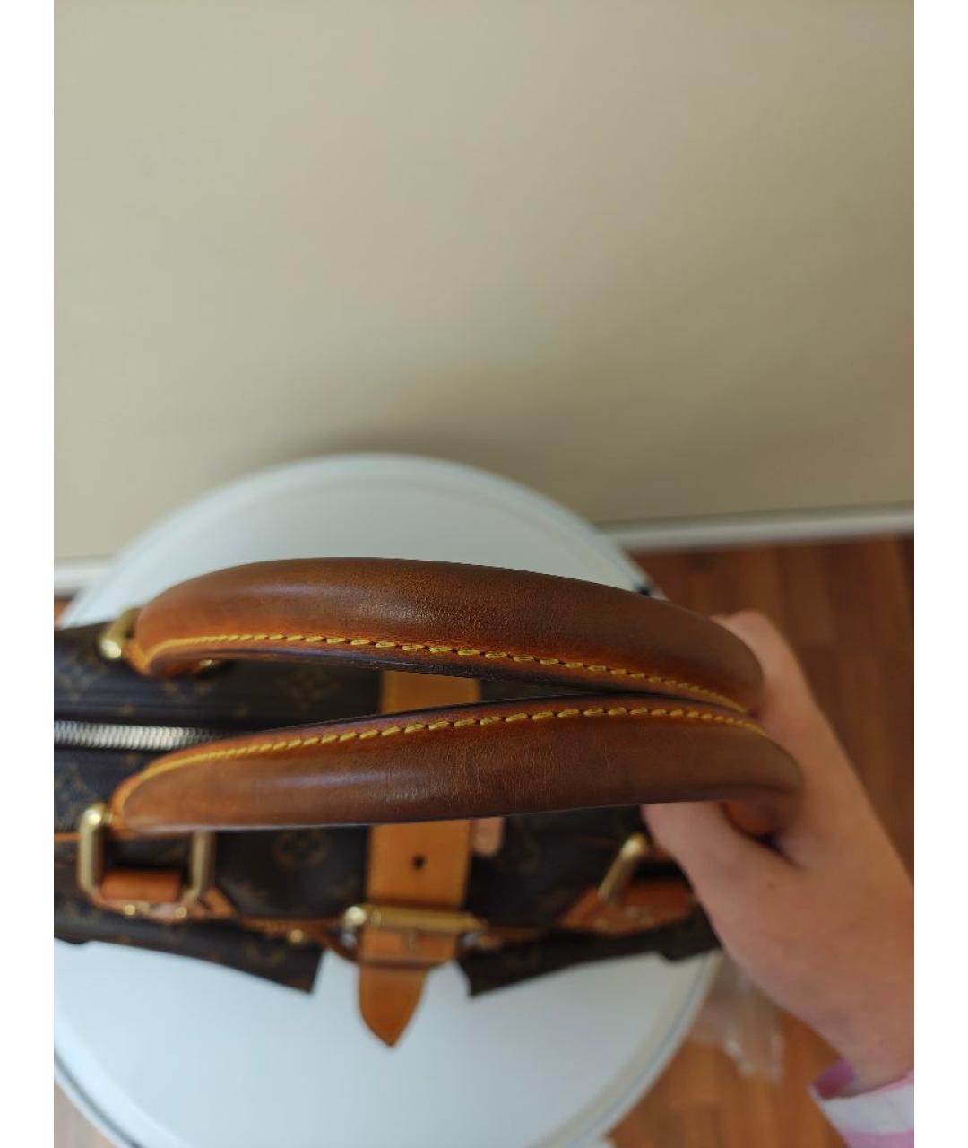 LOUIS VUITTON Коричневая сумка с короткими ручками из канвы, фото 5