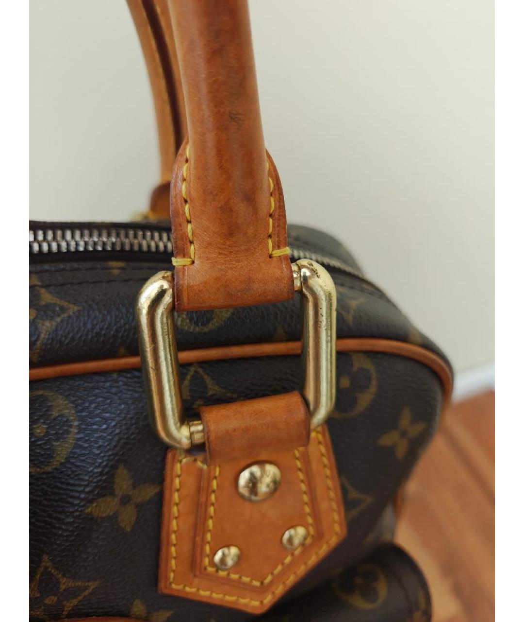 LOUIS VUITTON Коричневая сумка с короткими ручками из канвы, фото 8
