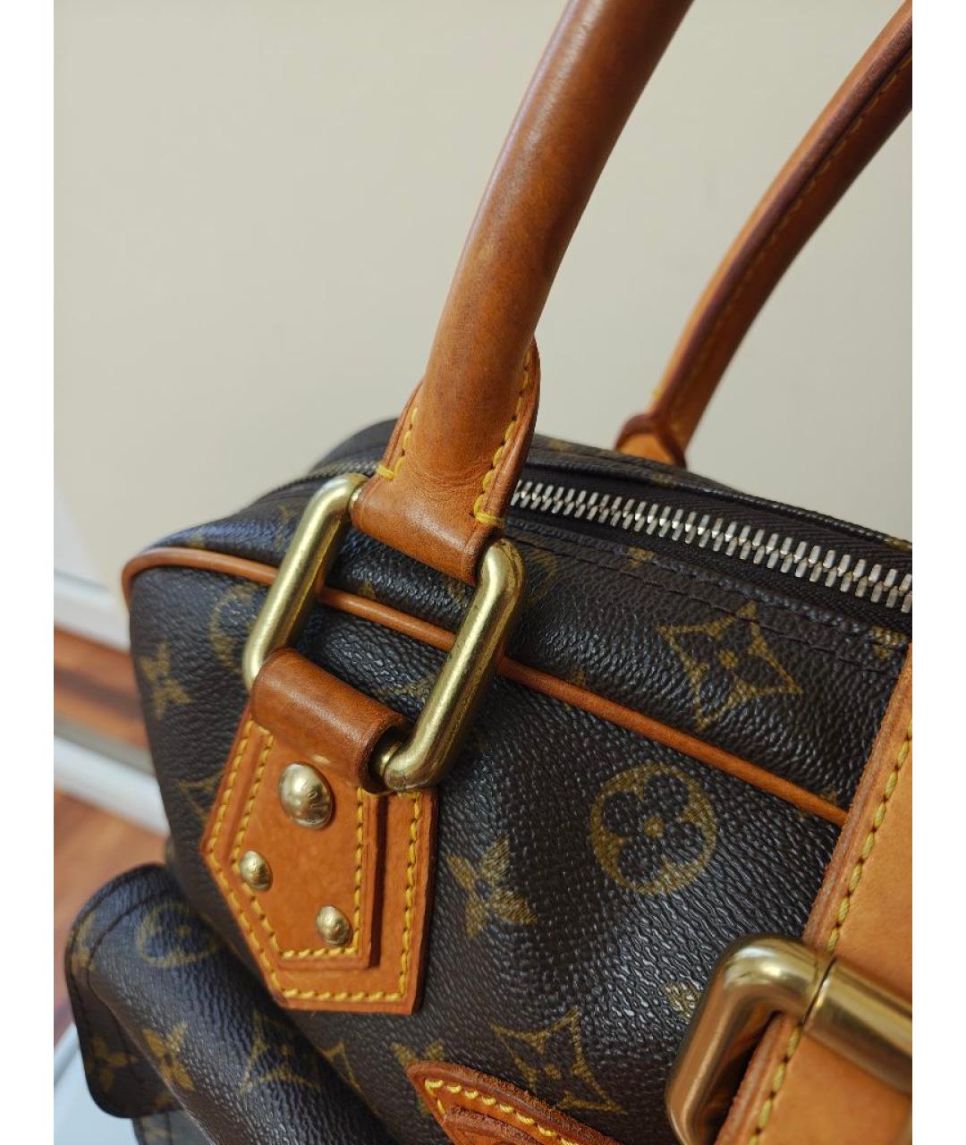 LOUIS VUITTON Коричневая сумка с короткими ручками из канвы, фото 9