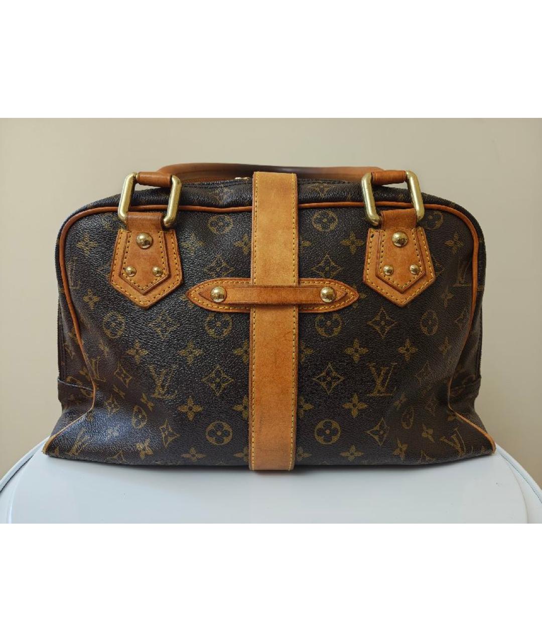 LOUIS VUITTON Коричневая сумка с короткими ручками из канвы, фото 3