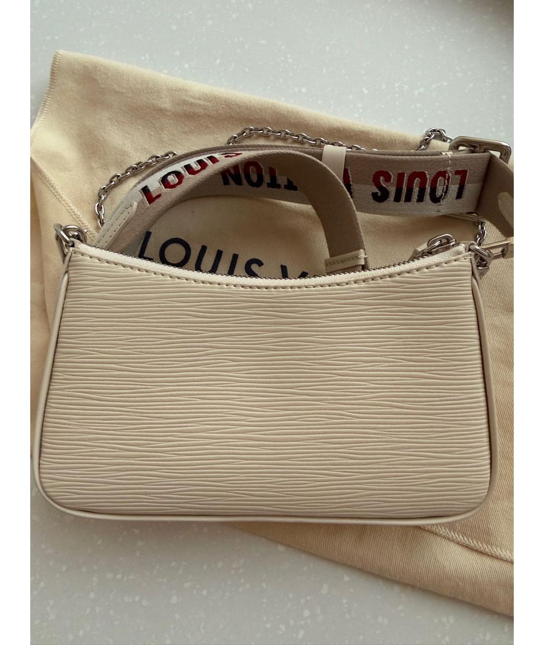 LOUIS VUITTON Бежевая кожаная сумка через плечо, фото 2