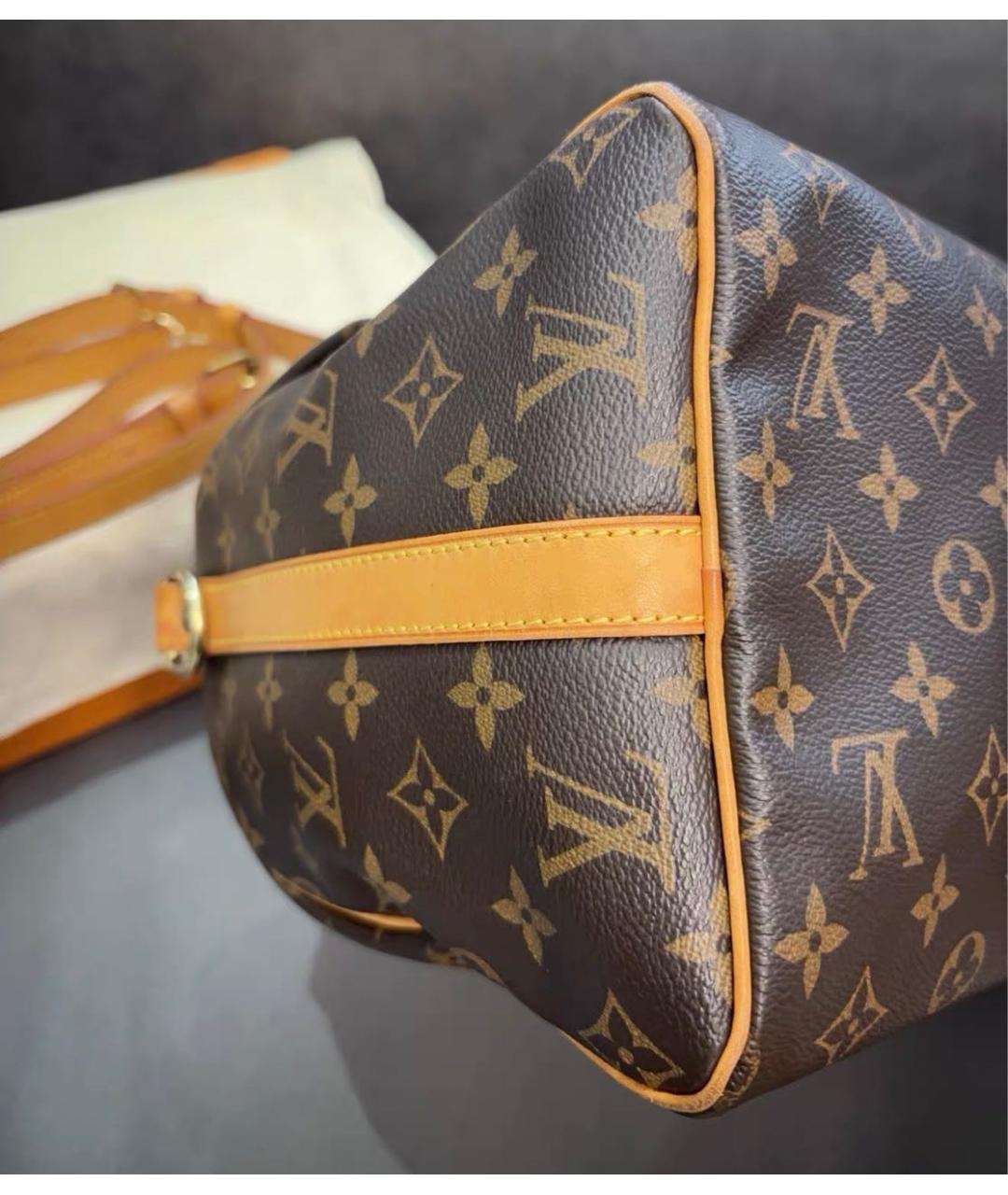 LOUIS VUITTON Коричневая сумка с короткими ручками из канвы, фото 4