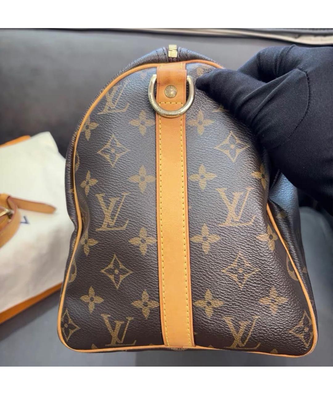LOUIS VUITTON Коричневая сумка с короткими ручками из канвы, фото 5