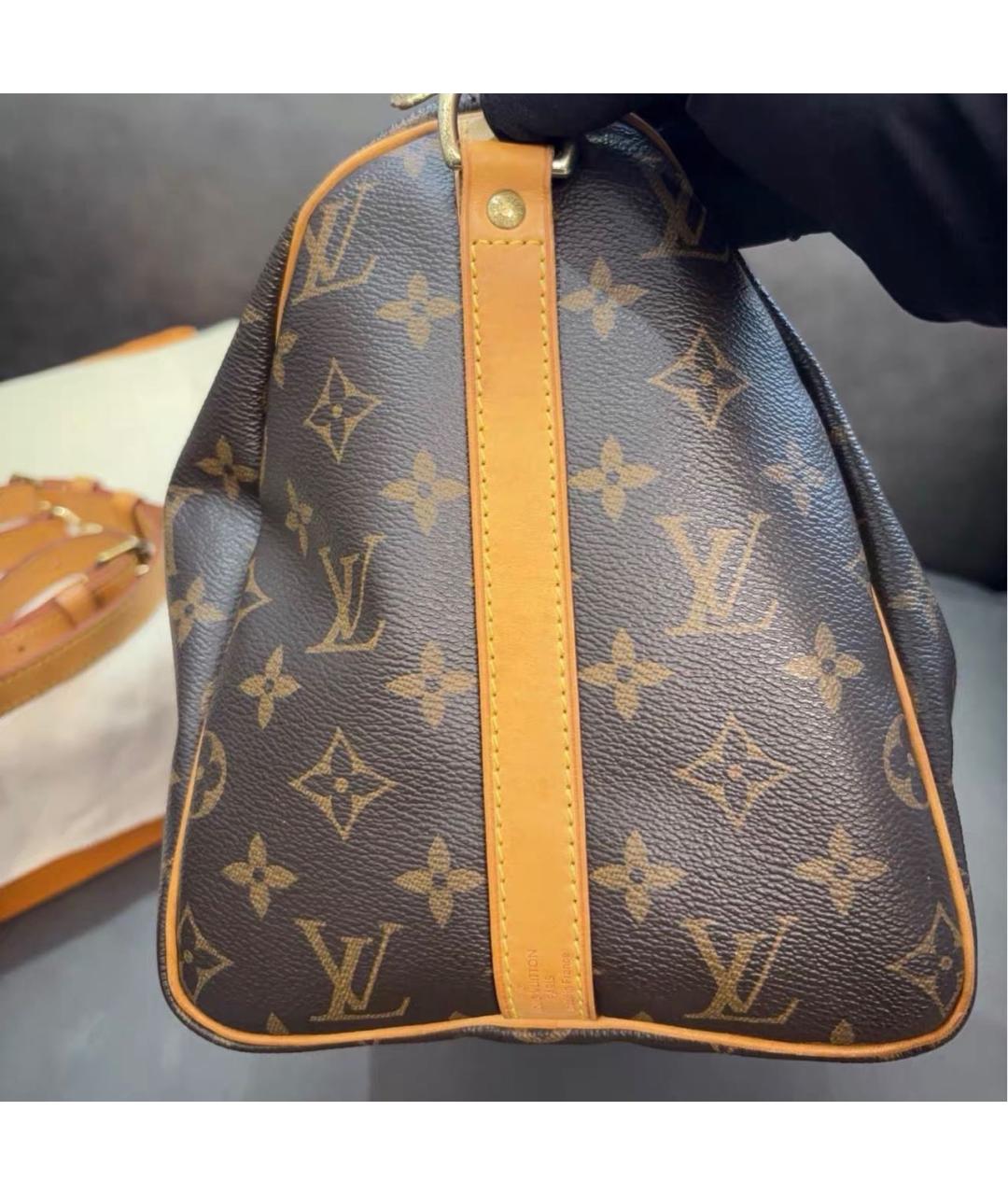 LOUIS VUITTON Коричневая сумка с короткими ручками из канвы, фото 7