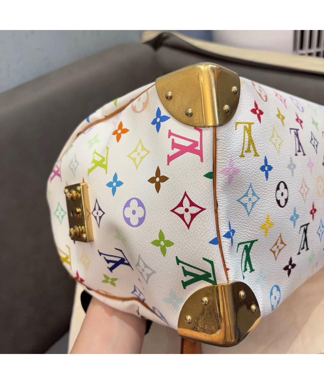 LOUIS VUITTON Белая кожаная сумка с короткими ручками, фото 7