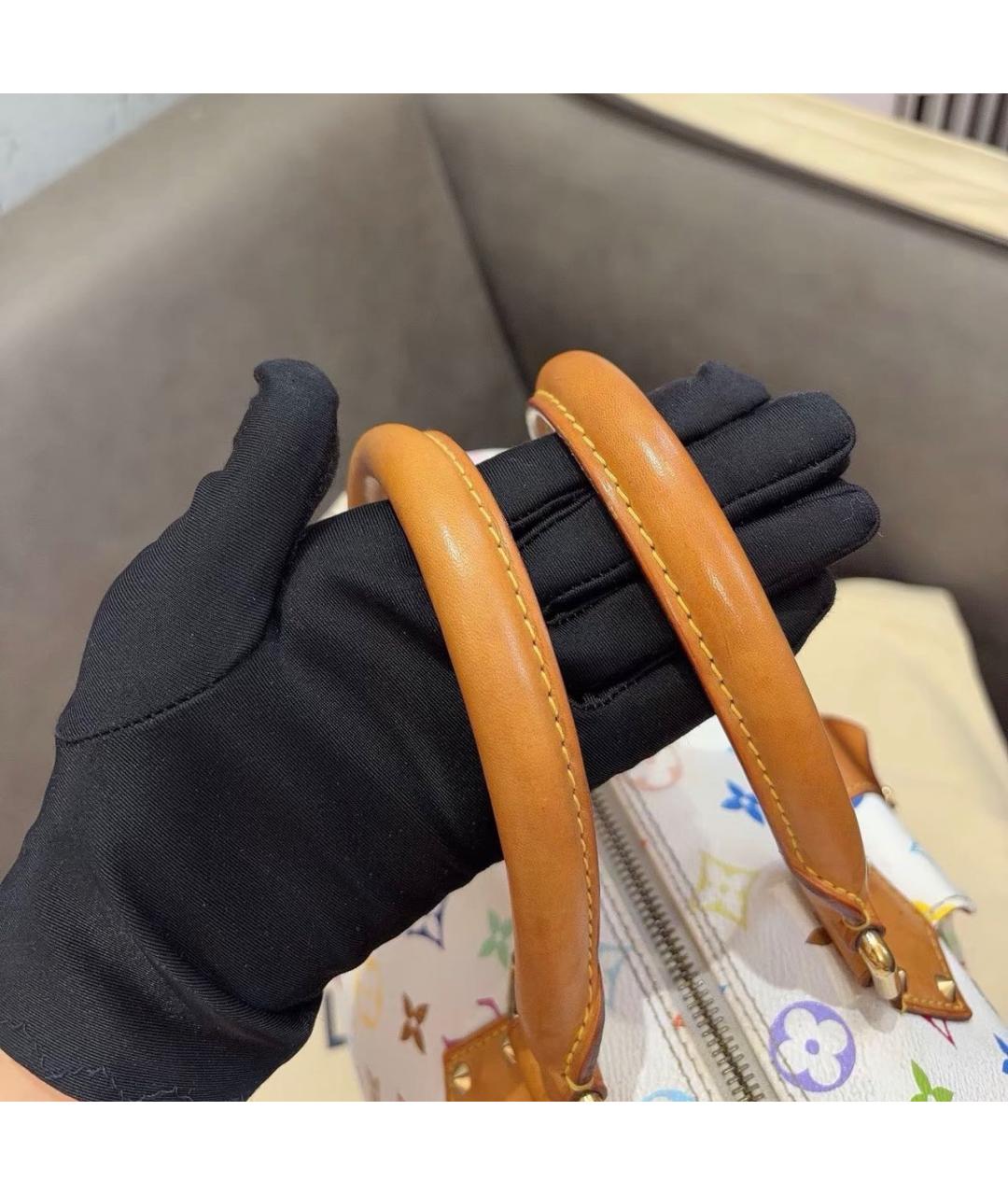 LOUIS VUITTON Белая кожаная сумка с короткими ручками, фото 2
