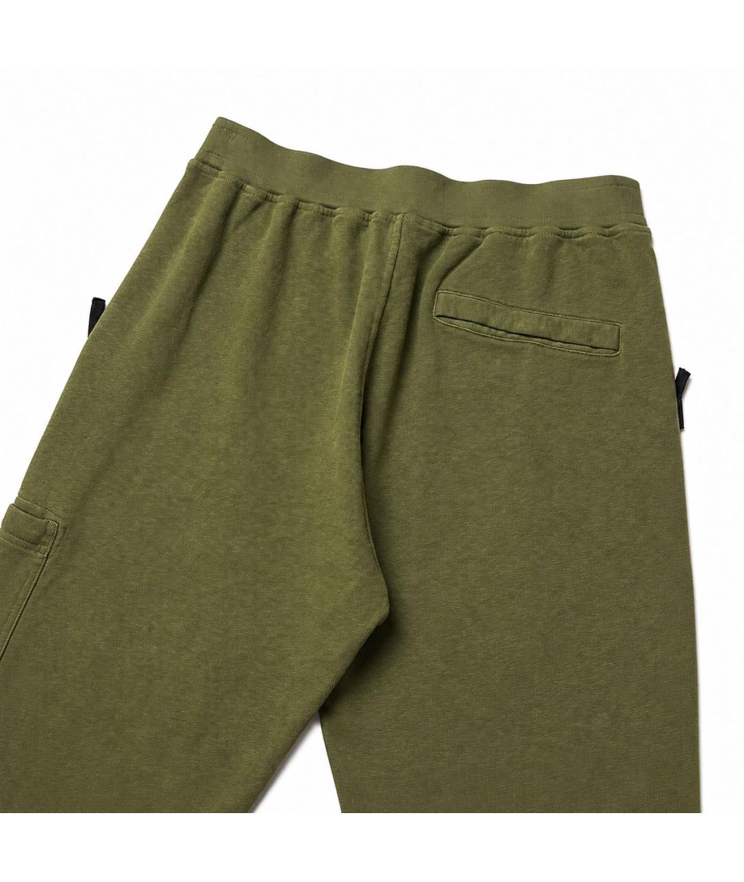 STONE ISLAND Зеленые хлопковые повседневные брюки, фото 3