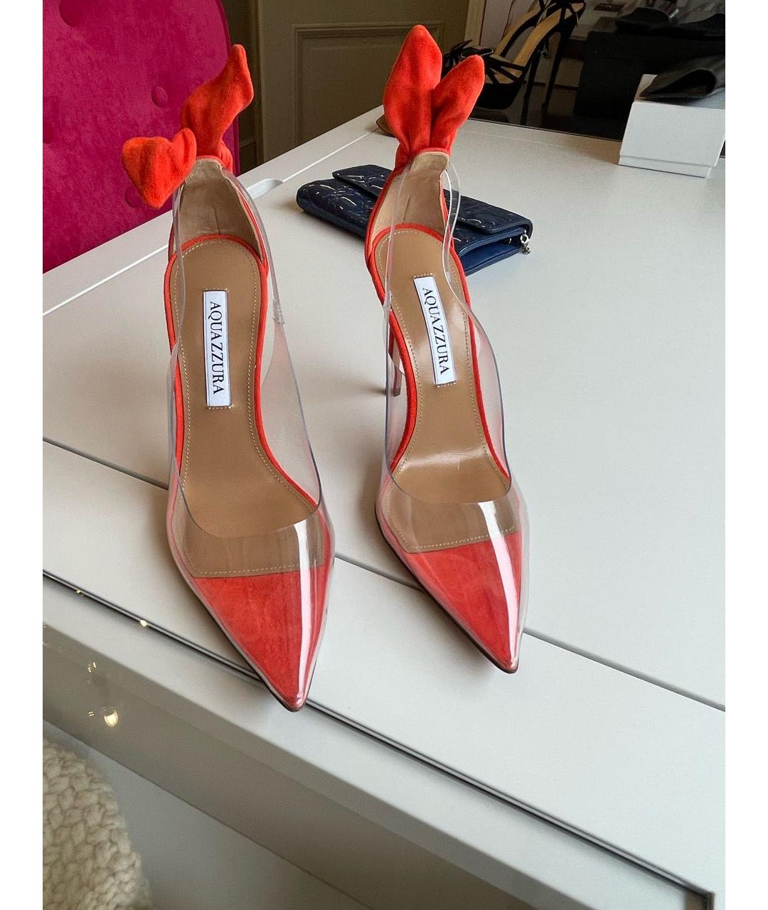 AQUAZZURA Красные резиновые туфли, фото 3