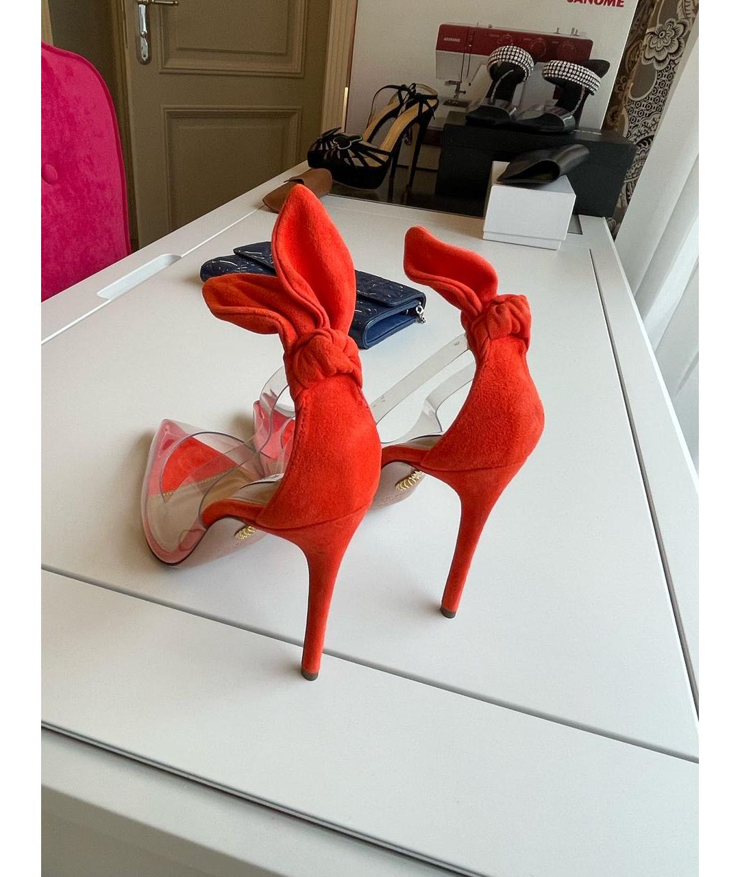 AQUAZZURA Красные резиновые туфли, фото 4