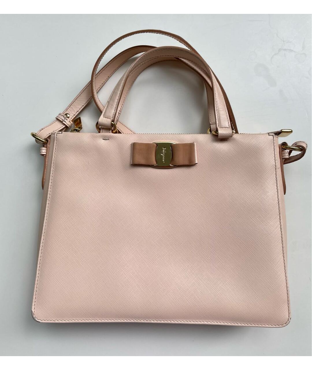 FERRAGAMO Розовая кожаная сумка тоут, фото 9
