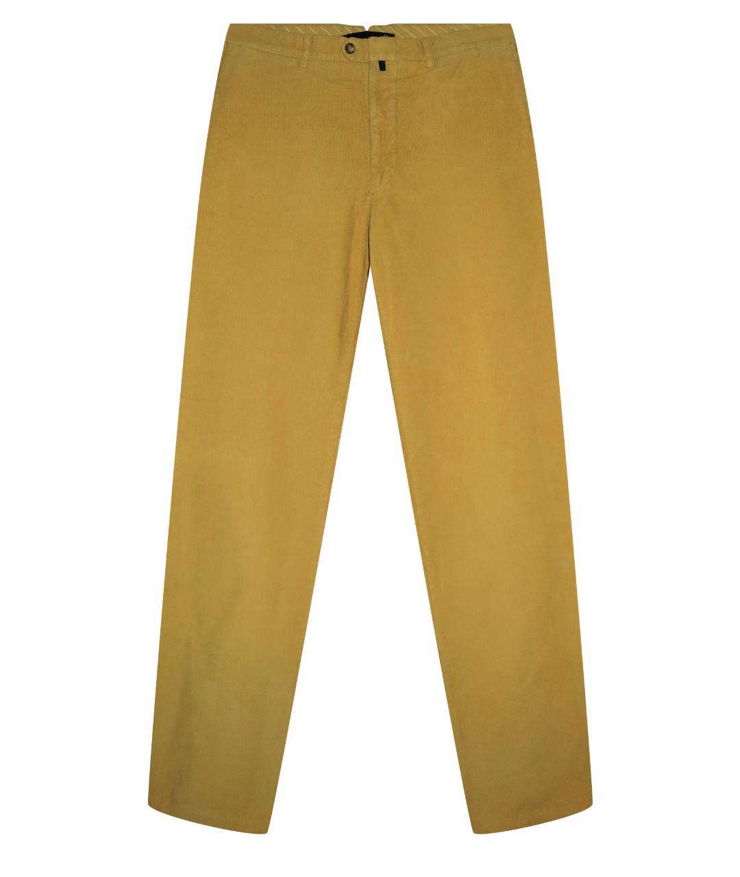 BORSALINO Желтые хлопковые повседневные брюки, фото 1