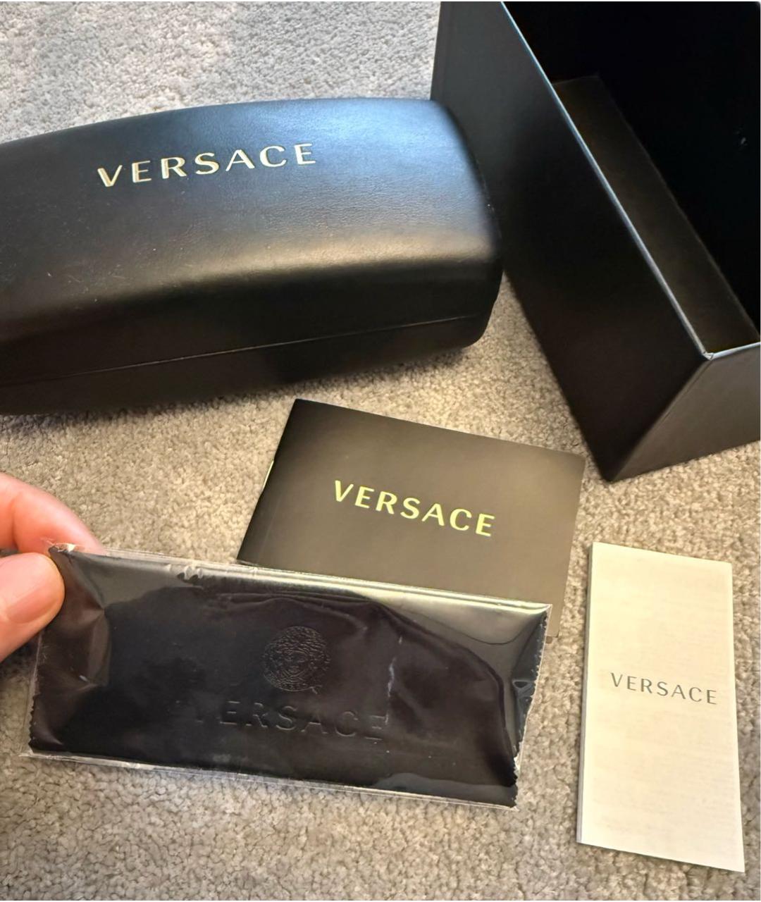 VERSACE Черные пластиковые солнцезащитные очки, фото 7