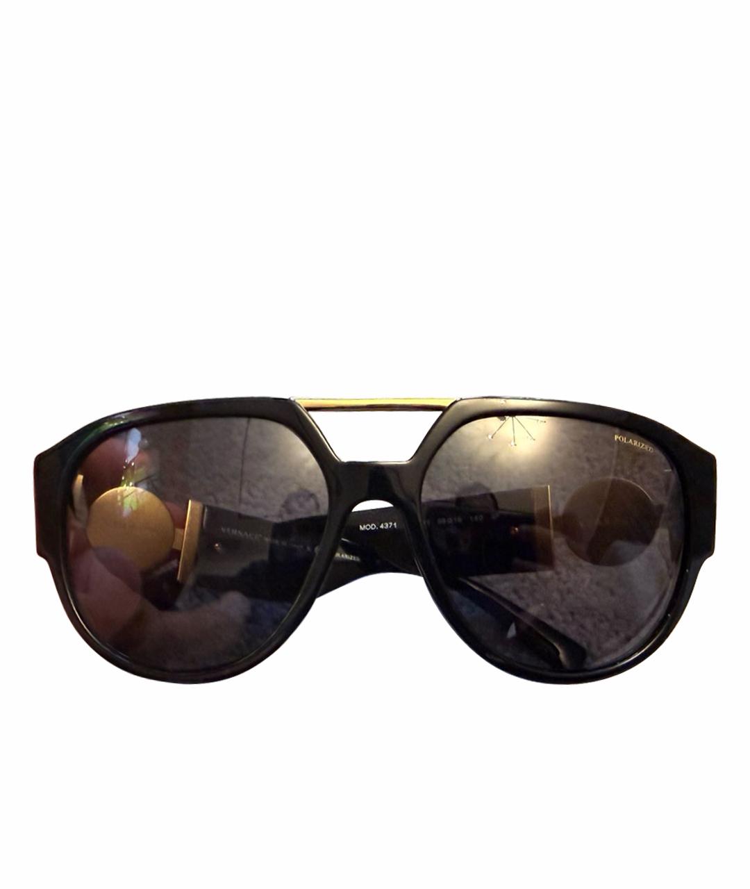 VERSACE Черные пластиковые солнцезащитные очки, фото 1