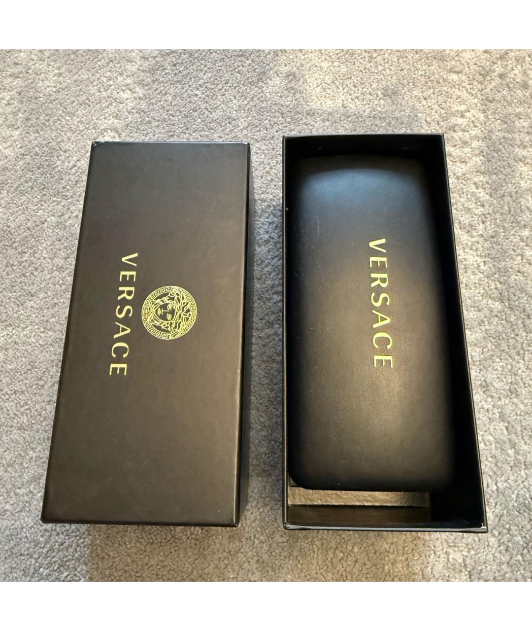 VERSACE Черные пластиковые солнцезащитные очки, фото 4