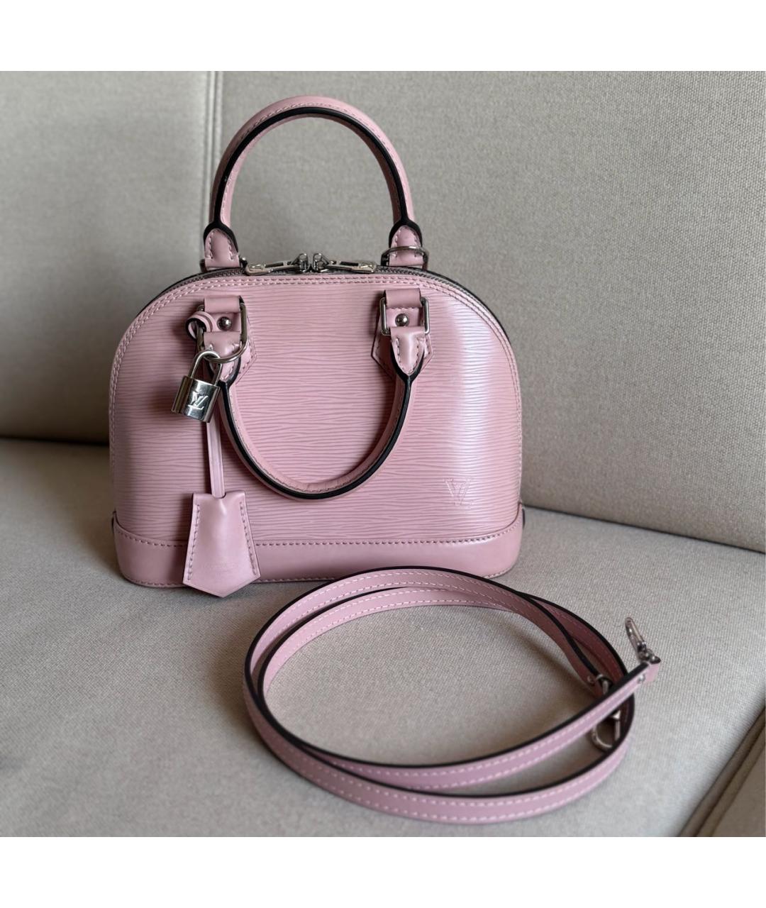 LOUIS VUITTON Розовая кожаная сумка через плечо, фото 2