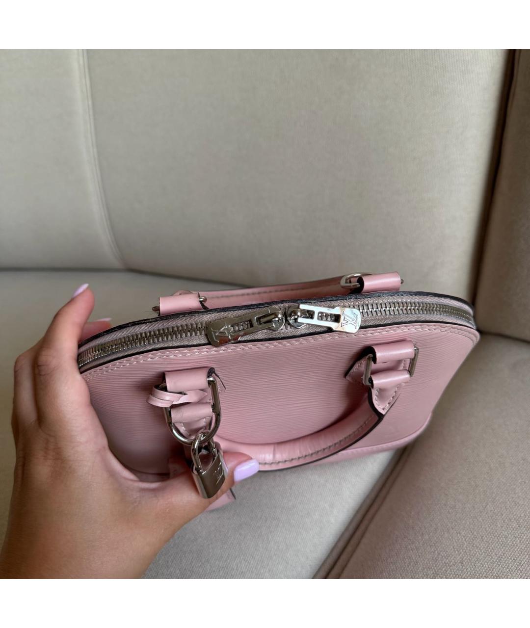 LOUIS VUITTON Розовая кожаная сумка через плечо, фото 7
