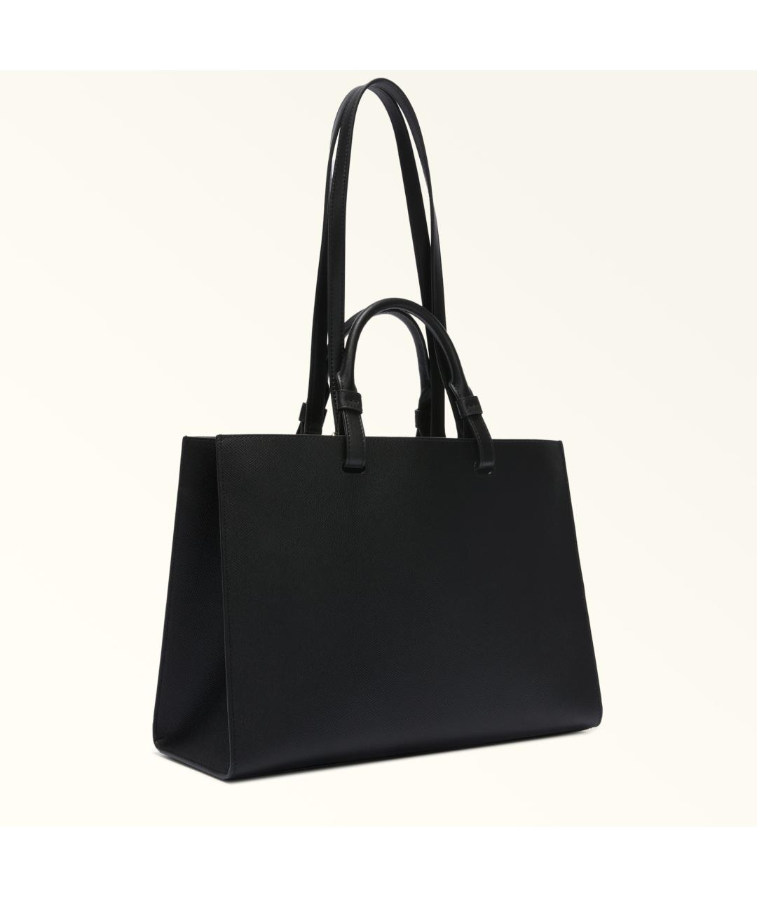 FURLA Черная кожаная сумка тоут, фото 2
