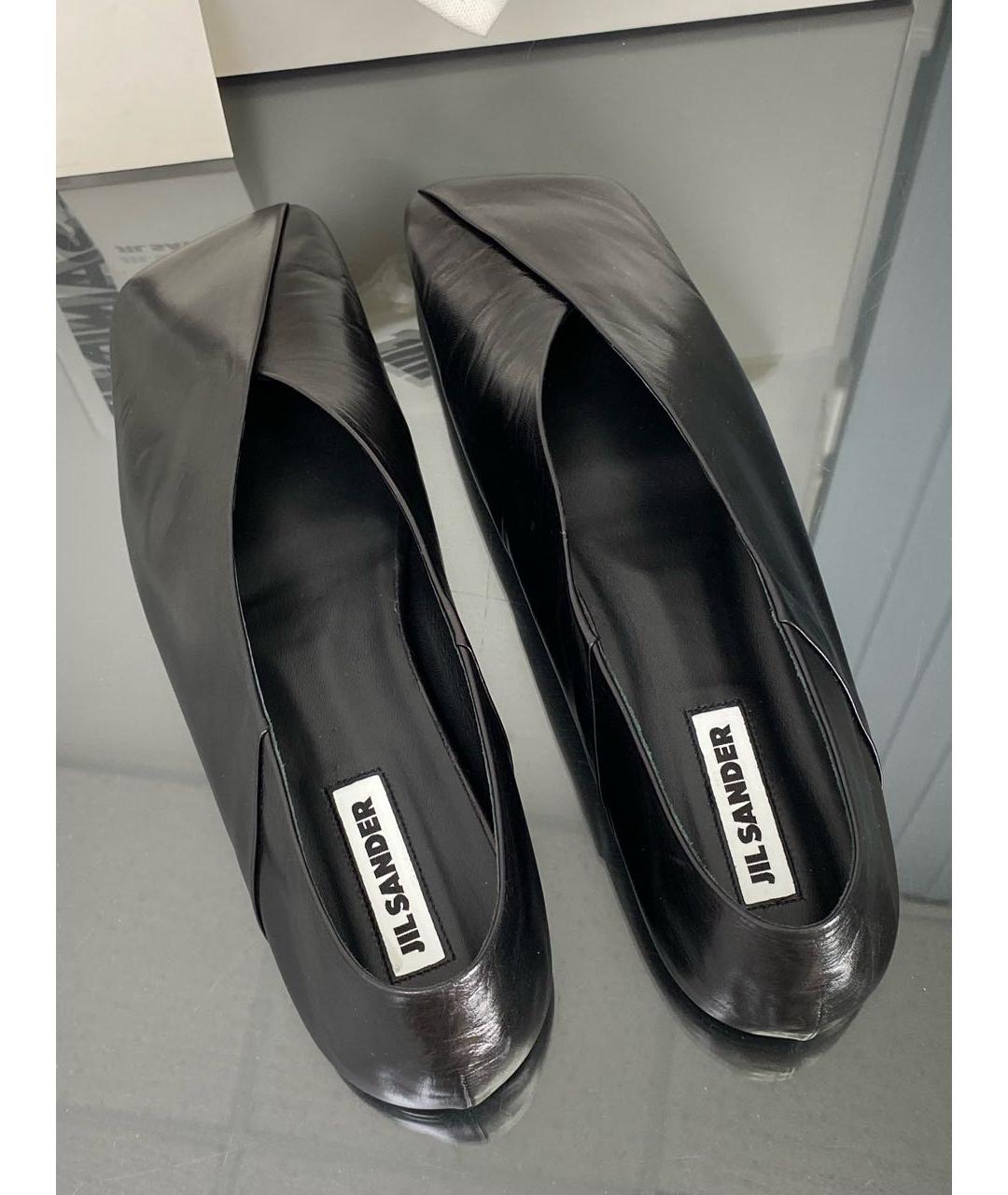 JIL SANDER Черные кожаные туфли, фото 3