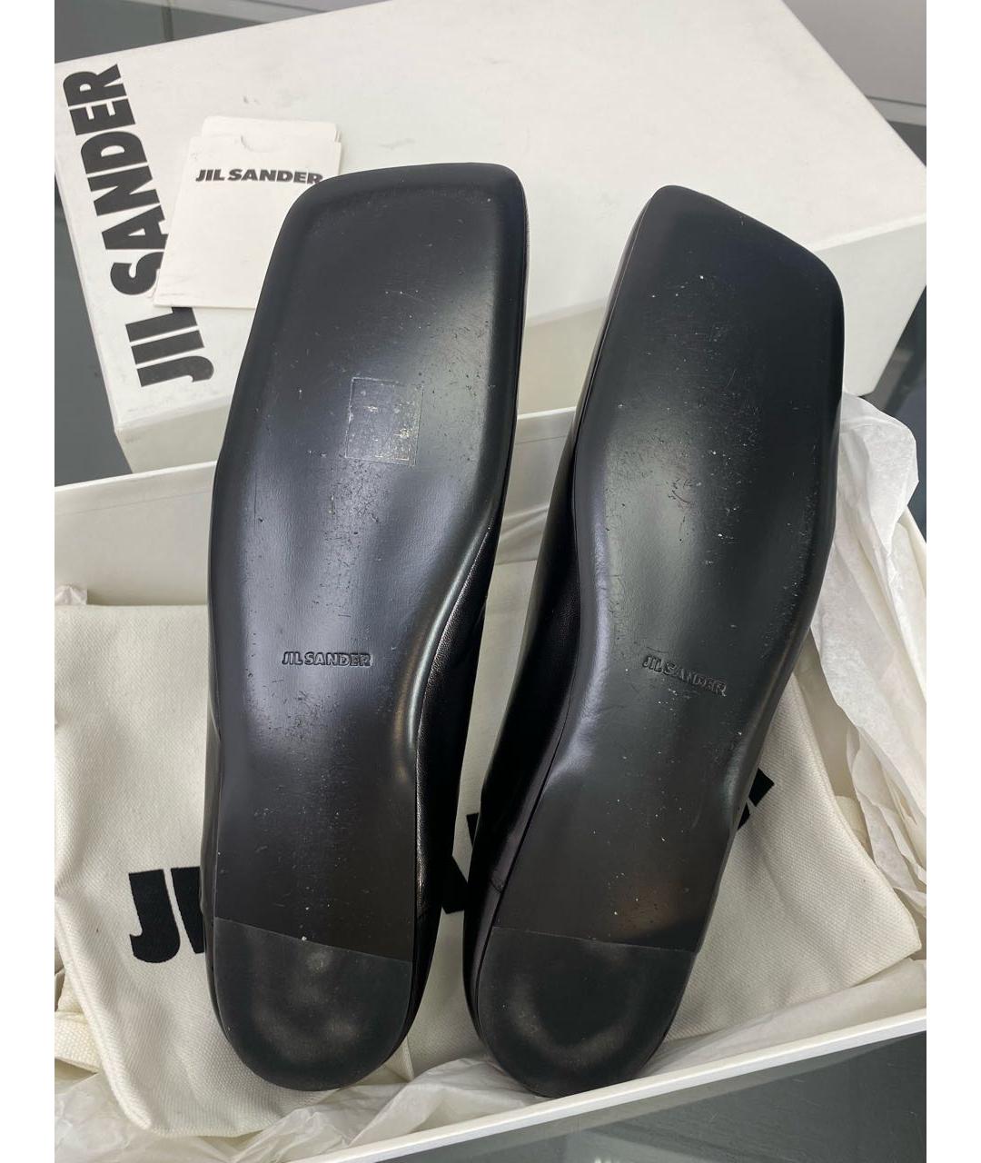 JIL SANDER Черные кожаные туфли, фото 6
