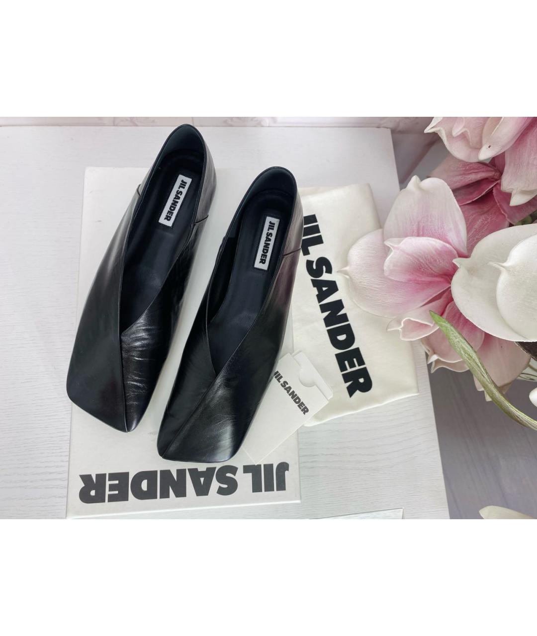 JIL SANDER Черные кожаные туфли, фото 4