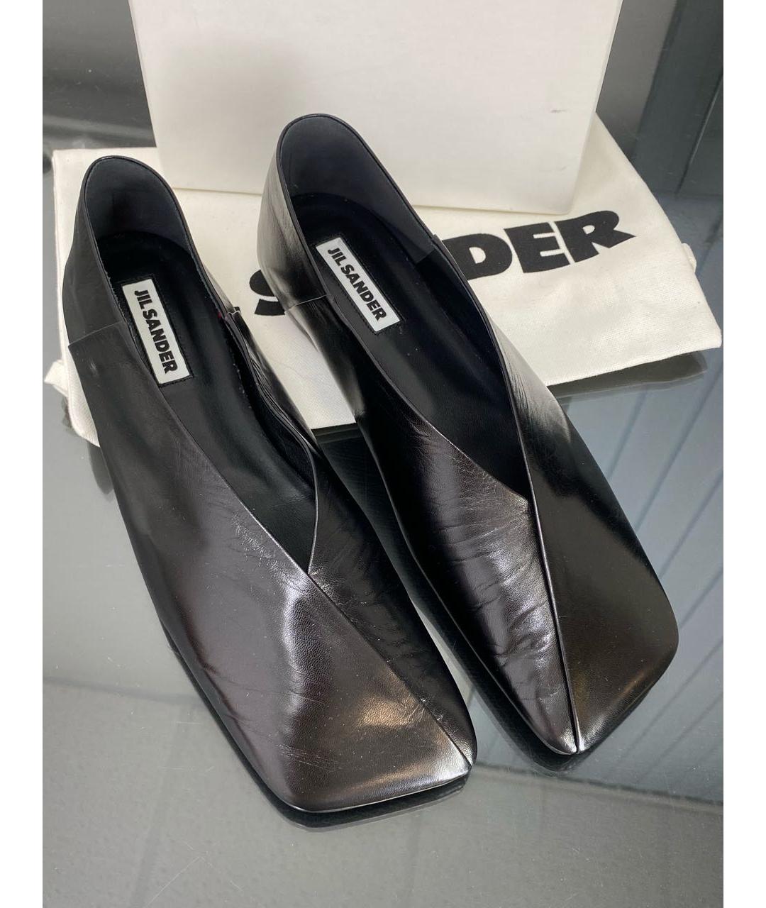 JIL SANDER Черные кожаные туфли, фото 5
