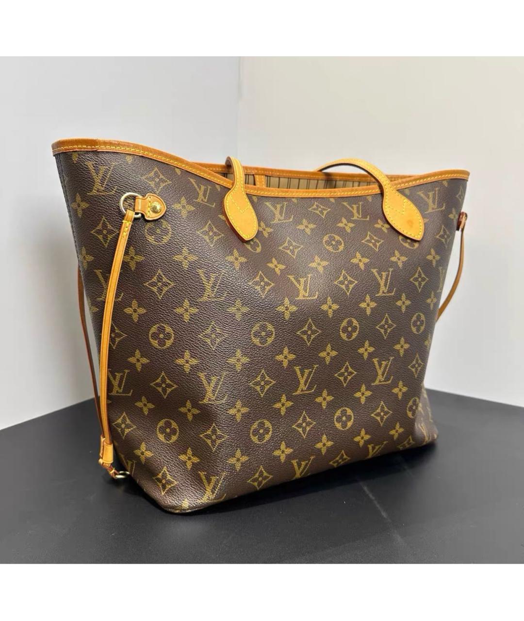 LOUIS VUITTON Коричневая кожаная сумка тоут, фото 4