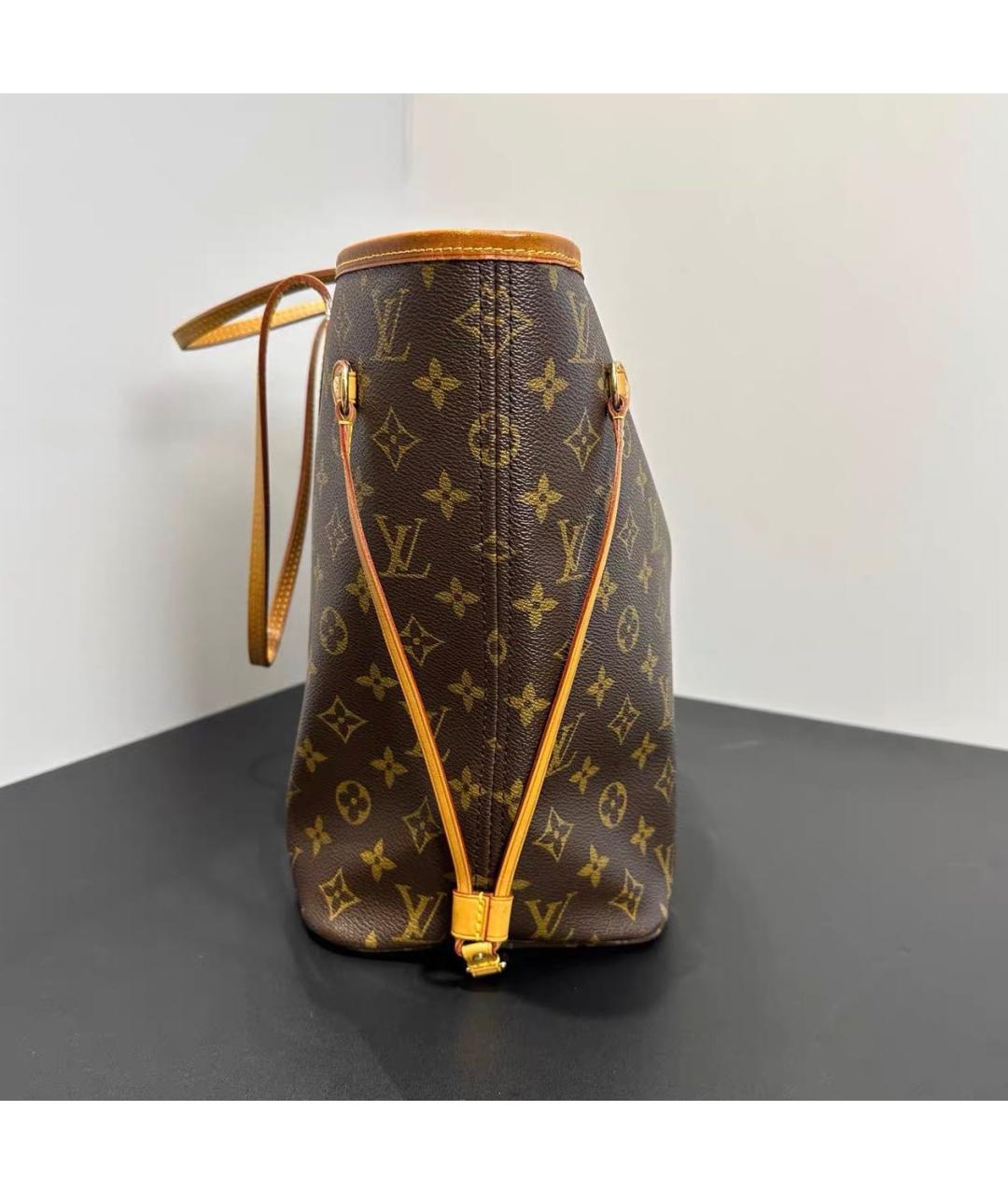 LOUIS VUITTON Коричневая кожаная сумка тоут, фото 5