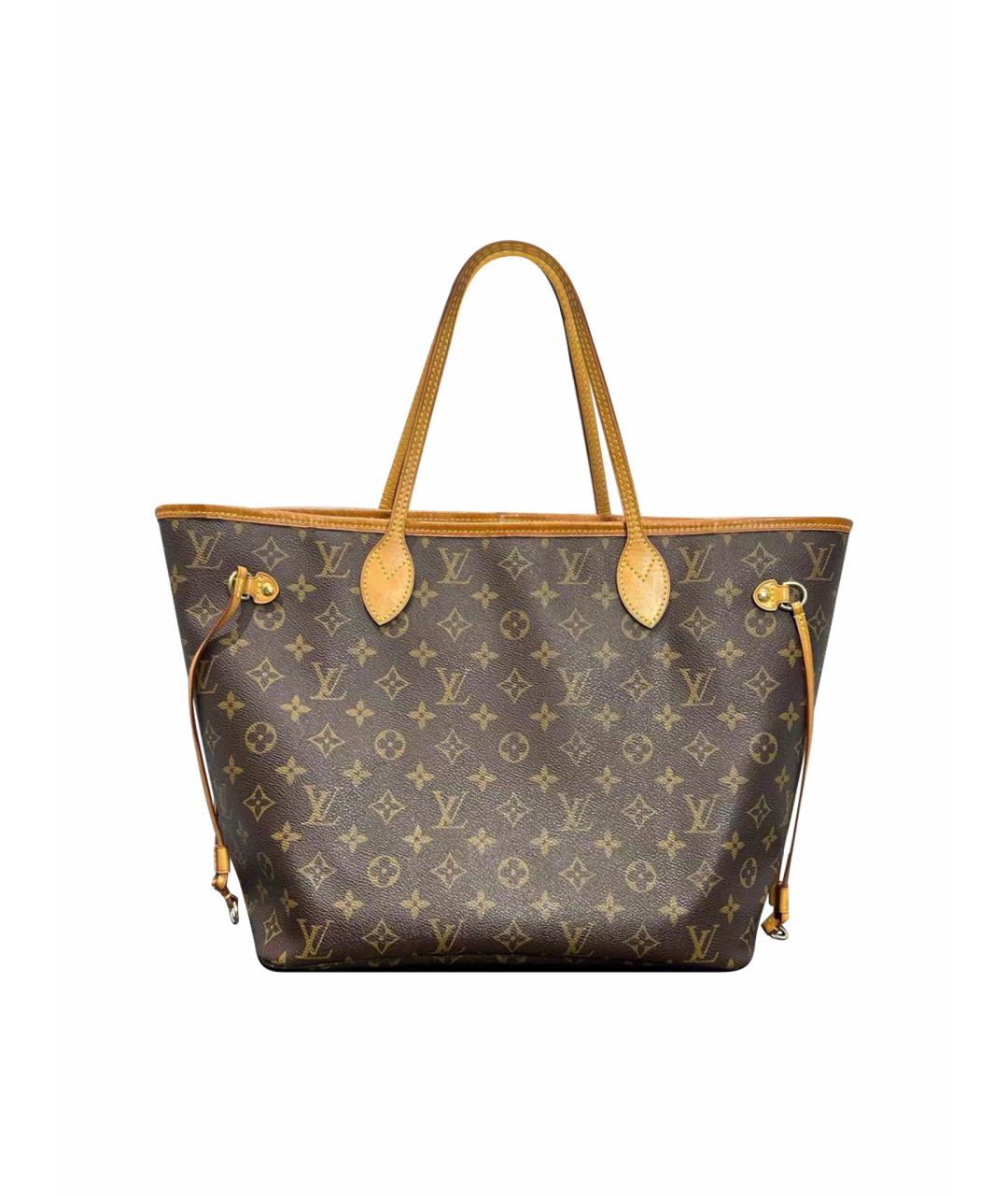 LOUIS VUITTON Коричневая кожаная сумка тоут, фото 9