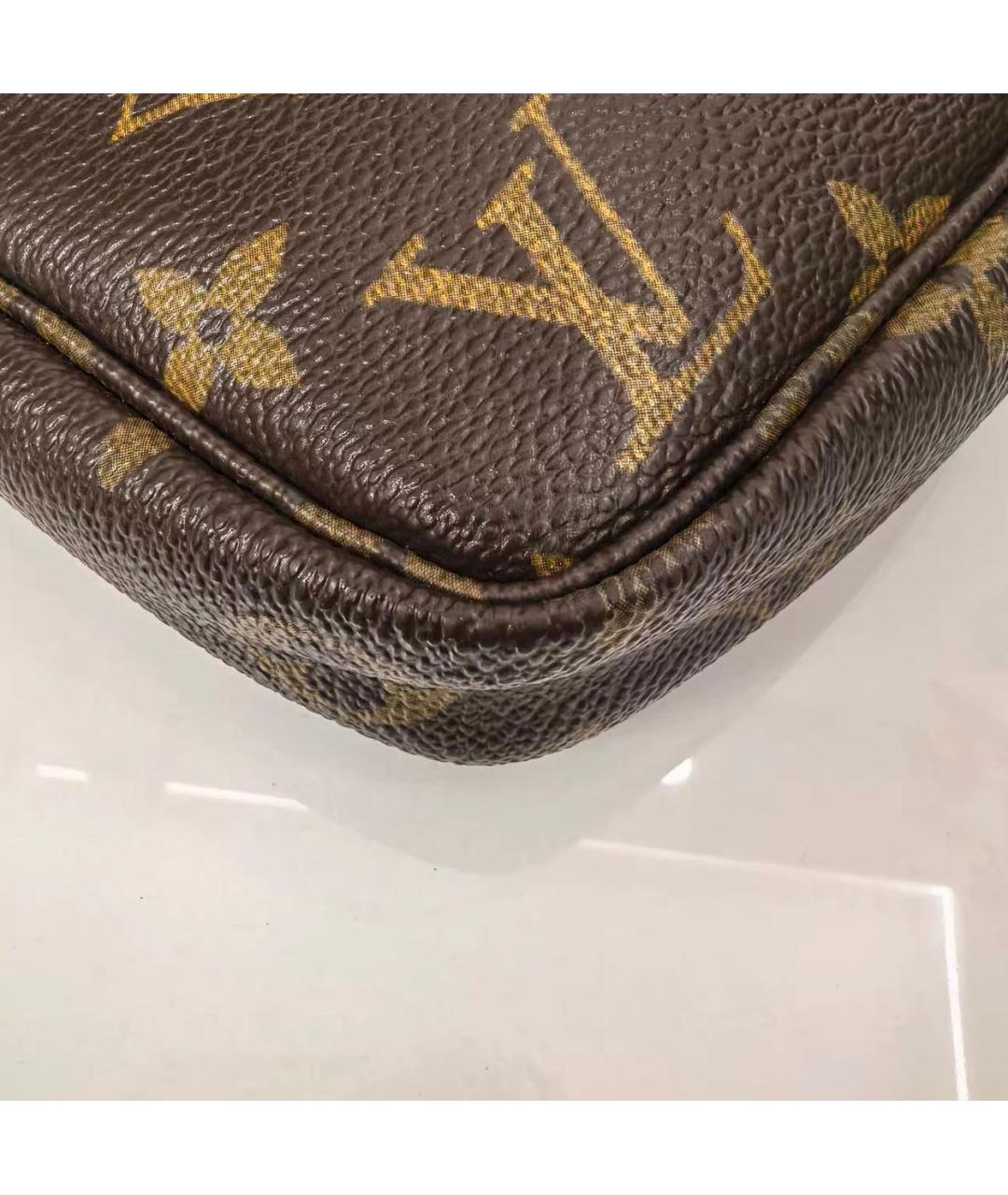 LOUIS VUITTON Коричневая кожаная сумка с короткими ручками, фото 6