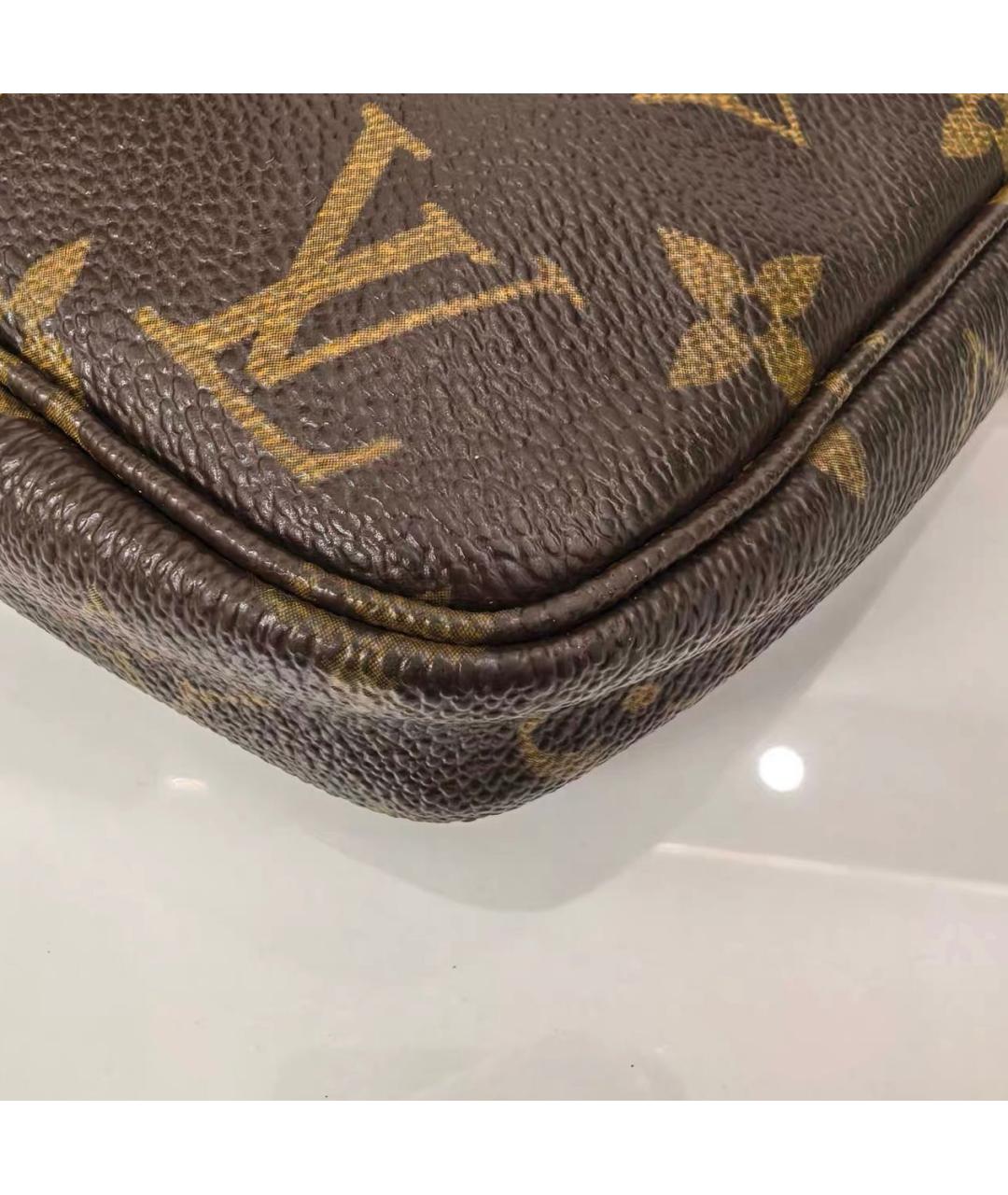 LOUIS VUITTON Коричневая кожаная сумка с короткими ручками, фото 7