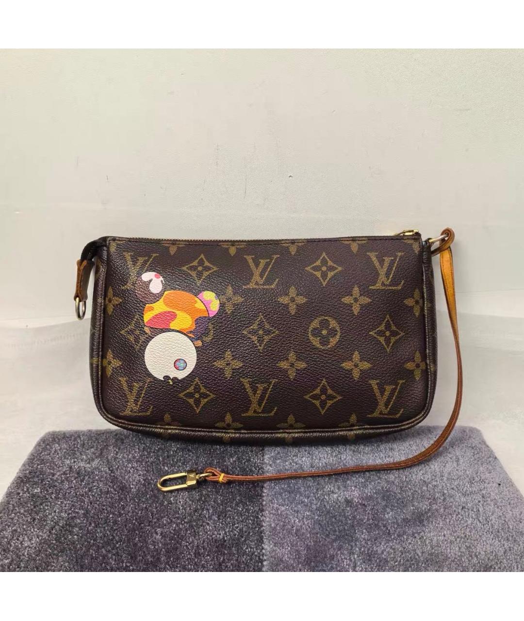 LOUIS VUITTON Коричневая кожаная сумка с короткими ручками, фото 2